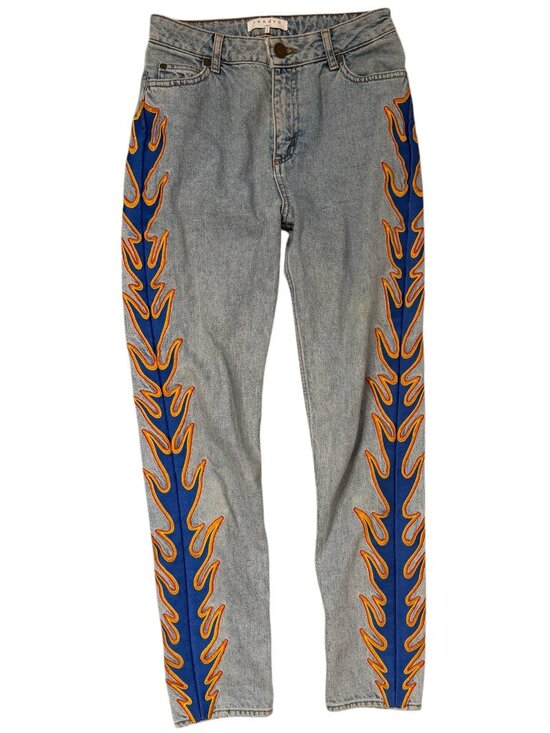 Sandro Denim - Sandro Flared Flame Embroidered Jeans Size EU 36 / US 4